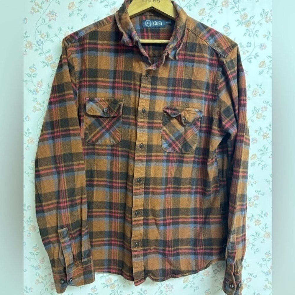 Vintage Plaid Flannel Shirt L/XL
